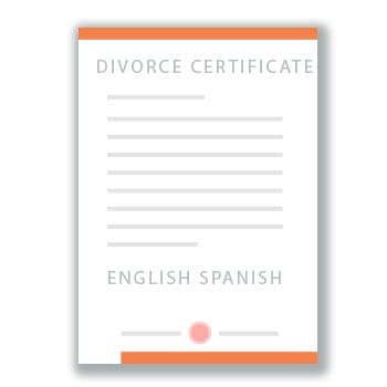 divorce certificate translation from Spanish to English template